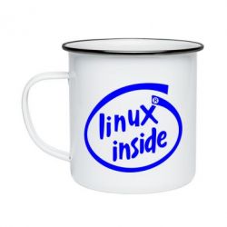 Кружка эмалированная Linux Inside - PrintSalon