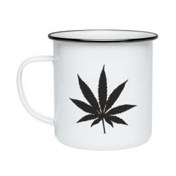 Кружка эмалированная Листик марихуаны - PrintSalon