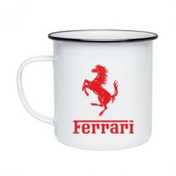 Кружка эмалированная логотип Ferrari - PrintSalon