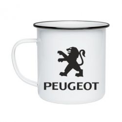 Кружка эмалированная Логотип Peugeot - PrintSalon