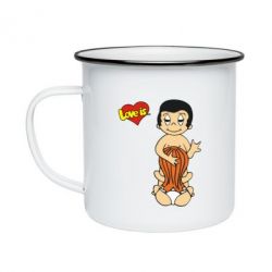 Кружка эмалированная Love is... Sex :) - PrintSalon