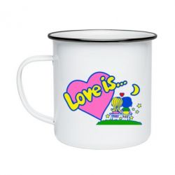 Кружка эмалированная Love is... - PrintSalon