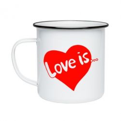 Кружка эмалированная Love is... - PrintSalon