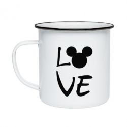 Кружка эмалированная Love Mickey Mouse (male) - PrintSalon