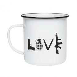 Кружка эмалированная Love (weapon) - PrintSalon