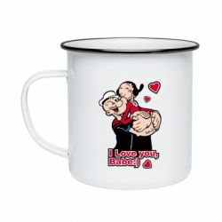 Кружка эмалированная Люблю тебя, детка - PrintSalon