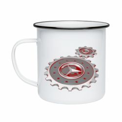 Кружка эмалированная Mercedes logo механизм - PrintSalon