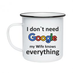 Кружка эмалированная Мне не нужен гугл - PrintSalon