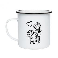 Кружка эмалированная MOTO LOVE - PrintSalon