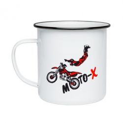 Кружка эмалированная Moto-X - PrintSalon