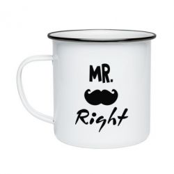 Кружка эмалированная Mr. right - PrintSalon