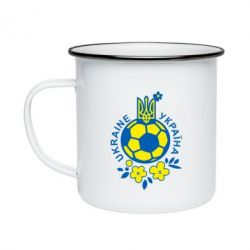 Кружка эмалированная Мяч футбольный УКРАИНА цветной