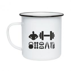 Кружка эмалированная Набор спортсмена - PrintSalon