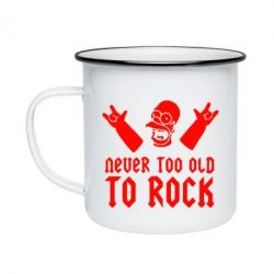 Кружка эмалированная Never old to rock (Gomer) - PrintSalon