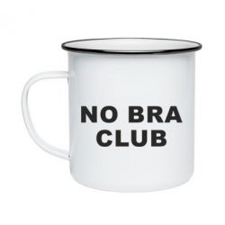 Кружка емальована No bra club - PrintSalon