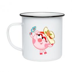 Кружка эмалированная Нюша в шляпке - PrintSalon