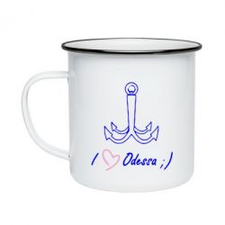 Кружка эмалированная Odessa с якорем - PrintSalon