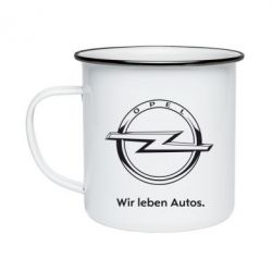 Кружка эмалированная Opel Wir leben Autos - PrintSalon