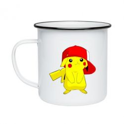 Кружка эмалированная Pikachu in a cap - PrintSalon