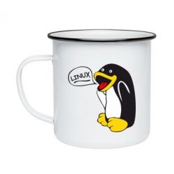 Кружка эмалированная Пингвин Линукс - PrintSalon