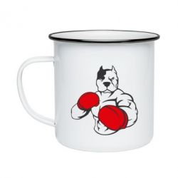 Кружка емальована Pitbull Boxing Logo - PrintSalon