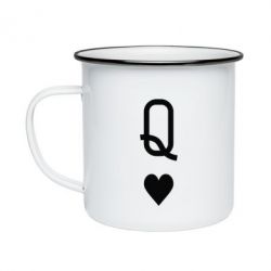 Кружка эмалированная Playing Cards Queen - PrintSalon
