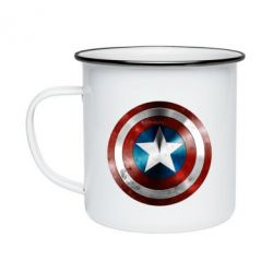 Кружка эмалированная Потертый щит - PrintSalon