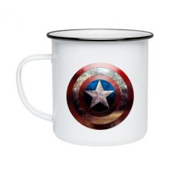 Кружка емальована Потрісканий щит Капітана Америка - PrintSalon