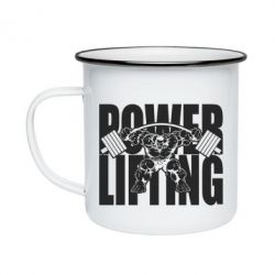 Кружка эмалированная Powerlifting logo - PrintSalon