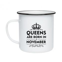 Кружка эмалированная Queens are born in November
