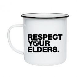 Кружка емальована Respect your elders. - PrintSalon