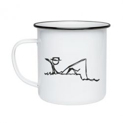 Кружка емальована Рисунок Рыбалка - PrintSalon