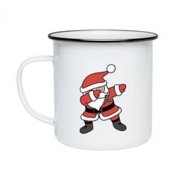 Кружка эмалированная Santa dabbing - PrintSalon