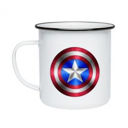 Кружка эмалированная Щит Капитана Америка - PrintSalon