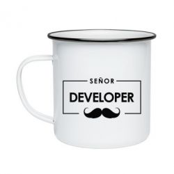 Кружка эмалированная Senor Developer - PrintSalon