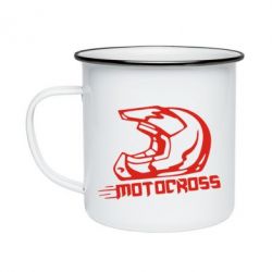 Кружка эмалированная Шлем Мотокросс - PrintSalon