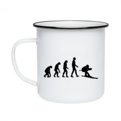 Кружка эмалированная Ski evolution - PrintSalon
