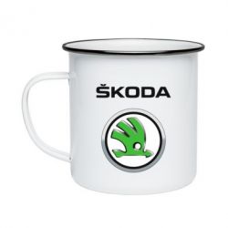 Кружка эмалированная Skoda Logo 3D - PrintSalon