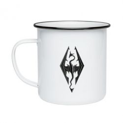 Кружка емальована Skyrim Logo 3D - PrintSalon