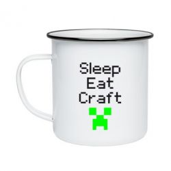 Кружка эмалированная Sleep,eat, craft - PrintSalon