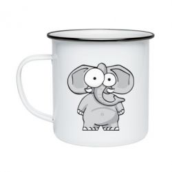 Кружка эмалированная Слон глазастый - PrintSalon