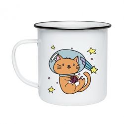 Кружка эмалированная Space Cat - PrintSalon