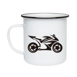 Кружка эмалированная Спортивный байк - PrintSalon