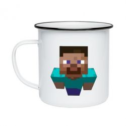 Кружка эмалированная Steve from Minecraft - PrintSalon