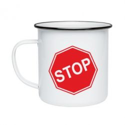 Кружка емальована STOP