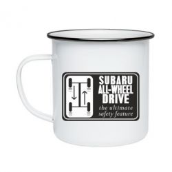 Кружка эмалированная Subaru All-Wheel - PrintSalon