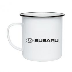 Кружка эмалированная Subaru logo - PrintSalon