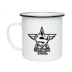 Кружка эмалированная Super Girl - PrintSalon