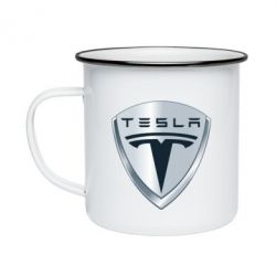 Кружка эмалированная Tesla Corp - PrintSalon