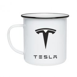Кружка эмалированная Tesla Logo - PrintSalon